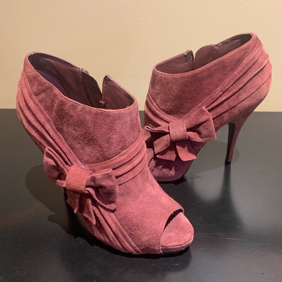 Aldo burgundy suede 3.5 inch heels - Picture 1 of 5